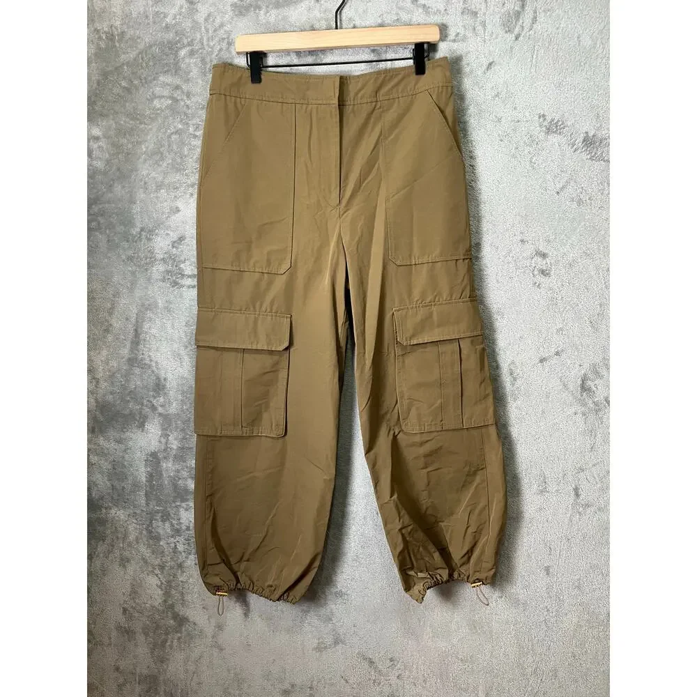 Veronica Beard Olive Cargo Track Pants - Picture 1 of 8
